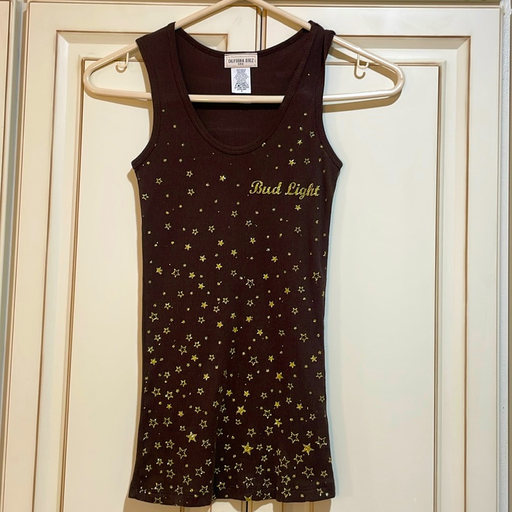 California Girlz size Small used sparlking Bud Light tank top